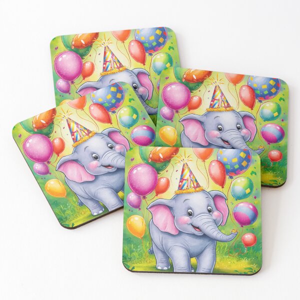 Item preview, Birthday Elephant. Birthday celebration, Cute Elephant, party animal, colorful elephant, elephant drawing designed and sold by ElephantVibes.