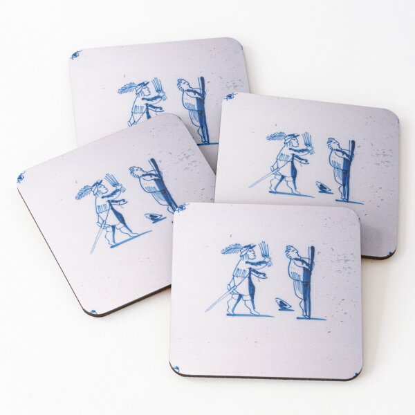 Item preview, Whipping punishment on a17th century Delft blue tile  designed and sold by Photopat.