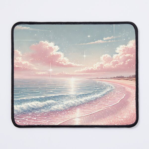 Item preview, Ethereal Shores. Summer at Pink Glitter Beach landscape art designed and sold by Unitepeople.