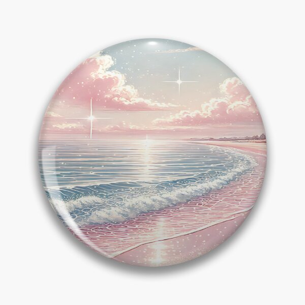 Item preview, Ethereal Shores. Summer at Pink Glitter Beach landscape art designed and sold by Unitepeople.