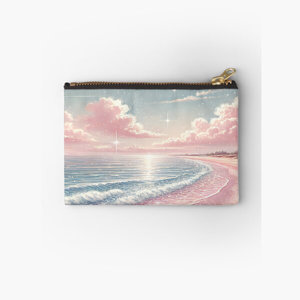 Item preview, Ethereal Shores. Summer at Pink Glitter Beach landscape art designed and sold by Unitepeople.