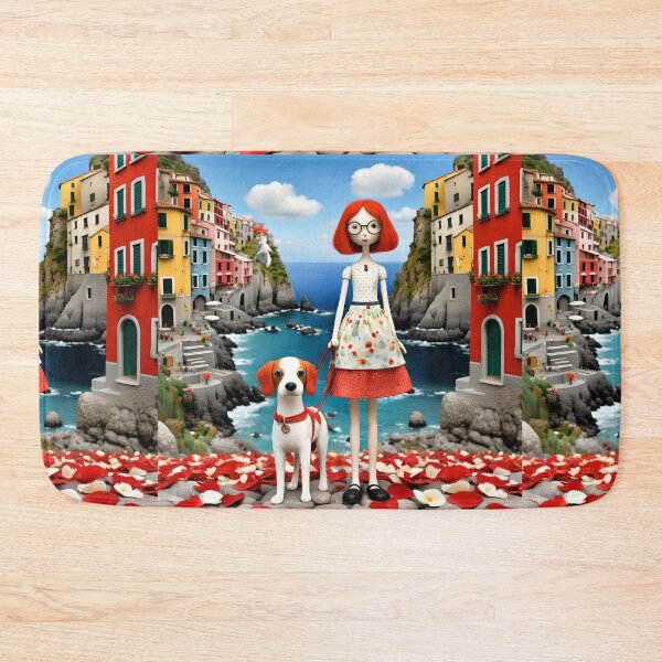 Item preview, Doll with dog in Cinqueterre  Italy spaniel cockerspaniel harbour  designed and sold by Coolparrotgirl.