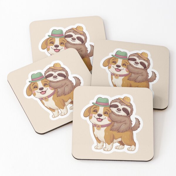 Item preview, Cute Sloth and Dog Friendship for Pug Lover designed and sold by Laugh-Lines.