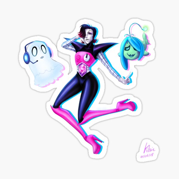 Mettaton Napstablook Shyren Undertale Sticker By Kitzie Redbubble