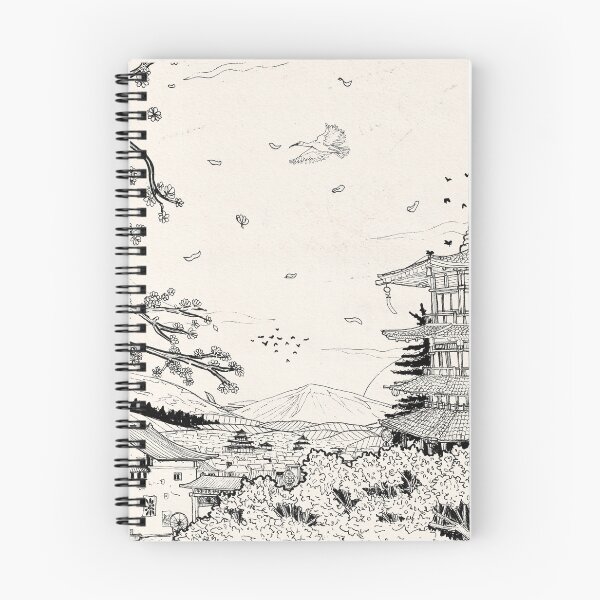 Item preview, Shinto Shrine Fuji Edo Period Japan Pen and Ink Illustration designed and sold by Wall-Art-Sketch.