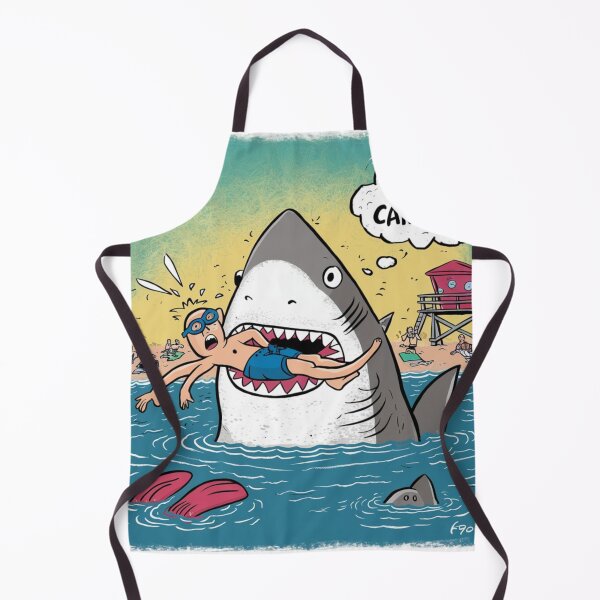 Item preview, Shark with man "stay careful" designed and sold by MyNiceDesigns.