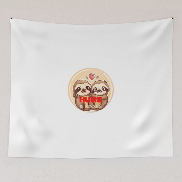 Item preview, Sloths Love sticker (hugs and kisses) designed and sold by Mini-magaze.