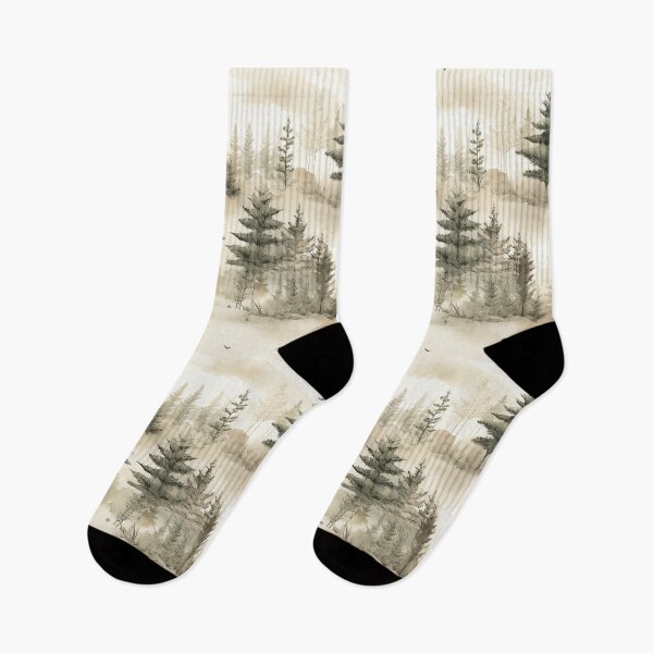 Item preview, Pine Tree Forest Ink Wash Watercolor Patterns designed and sold by Mandie Kuo.