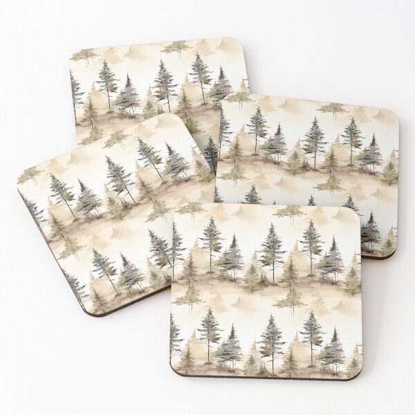 Item preview, Pine Tree Forest Ink Wash Watercolor Patterns designed and sold by Mandie Kuo.