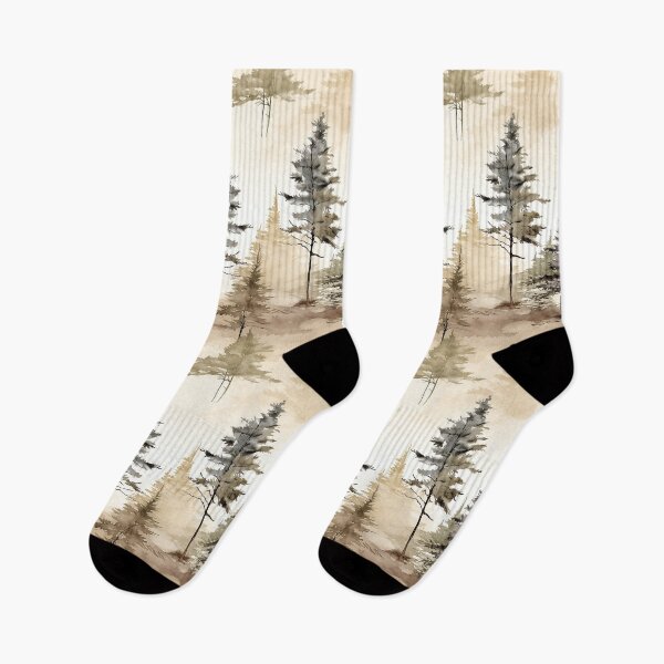 Item preview, Pine Tree Forest Ink Wash Watercolor Patterns designed and sold by Mandie Kuo.