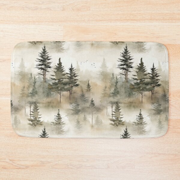 Item preview, Pine Tree Forest Ink Wash Watercolor Patterns designed and sold by Mandie Kuo.
