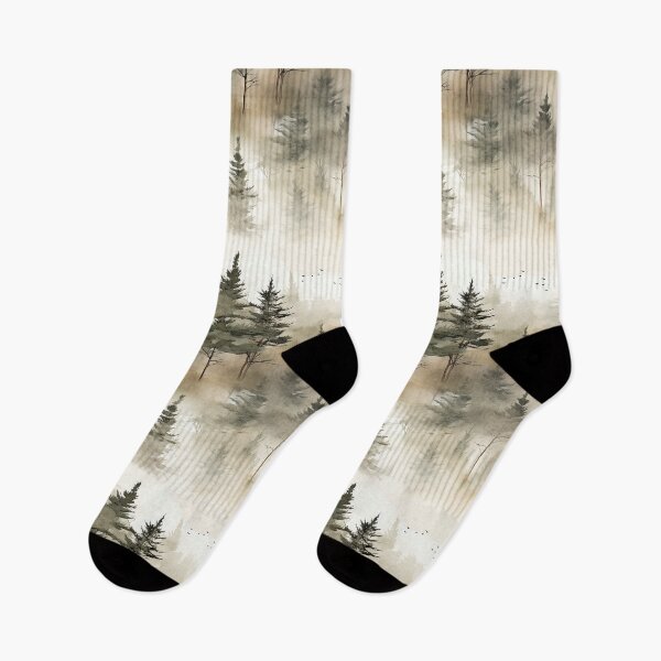 Item preview, Pine Tree Forest Ink Wash Watercolor Patterns designed and sold by Mandie Kuo.