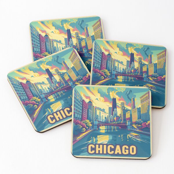 Item preview, Chicago Poster Retro Chicago Art designed and sold by nomiraclehere.