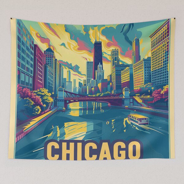 Item preview, Chicago Poster Retro Chicago Art designed and sold by nomiraclehere.