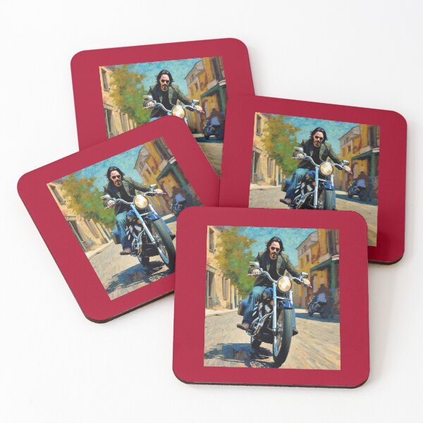 Item preview, "Keanu Reeves Riding a : An Icon on the Road" designed and sold by Artisticanvas.