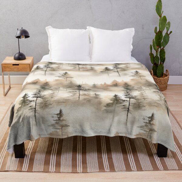 Item preview, Pine Tree Forest Ink Wash Watercolor Patterns designed and sold by Mandie Kuo.