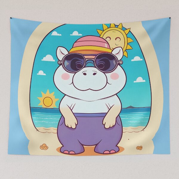 Item preview, happy hippo designed and sold by aliraweb.