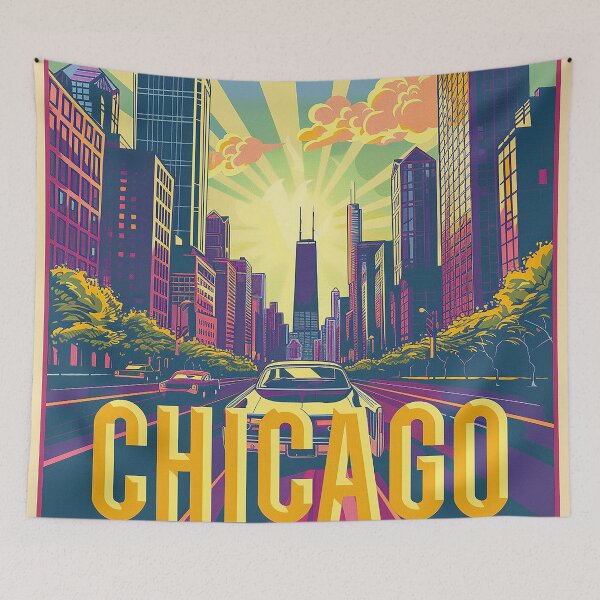 Item preview, Chicago Poster Retro Chicago Art designed and sold by nomiraclehere.