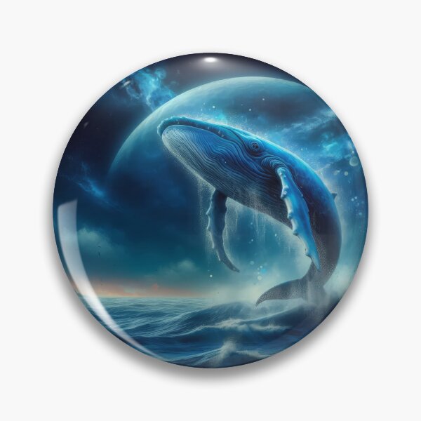 Item preview, Blue Whale Jumping out of the Ocean with Dawn on the Horizon designed and sold by CattyCornerPOD.