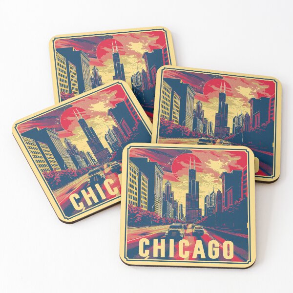 Item preview, Chicago Poster Retro Chicago Art designed and sold by nomiraclehere.