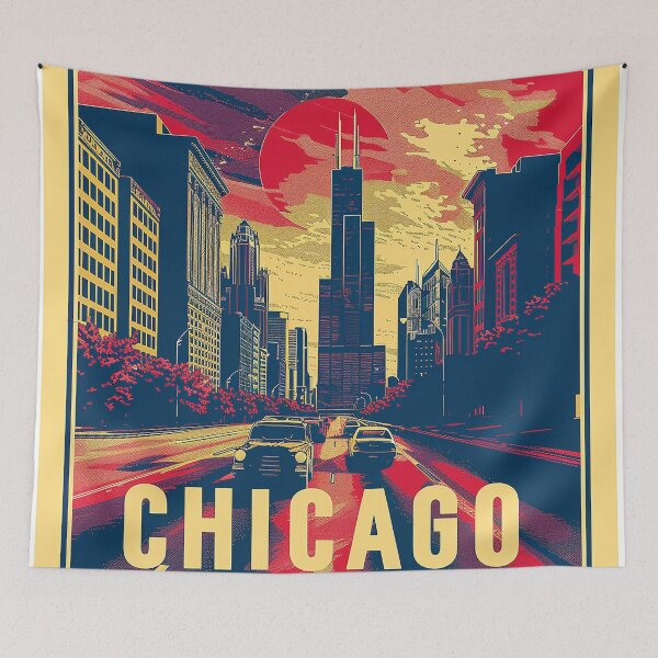 Item preview, Chicago Poster Retro Chicago Art designed and sold by nomiraclehere.
