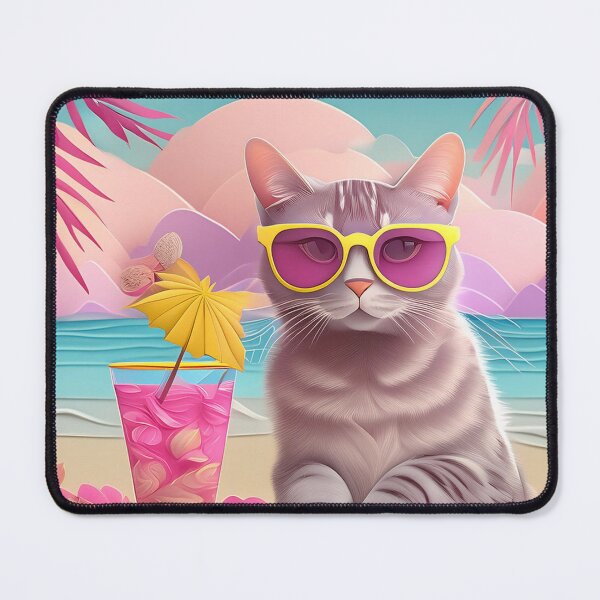 Item preview,  Happy  pink   Cat on the beach  designed and sold by m-litomirskaya.