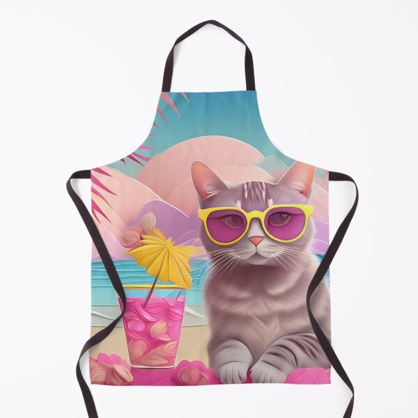 Item preview, Happy pink Cat on the beach designed and sold by m-litomirskaya.