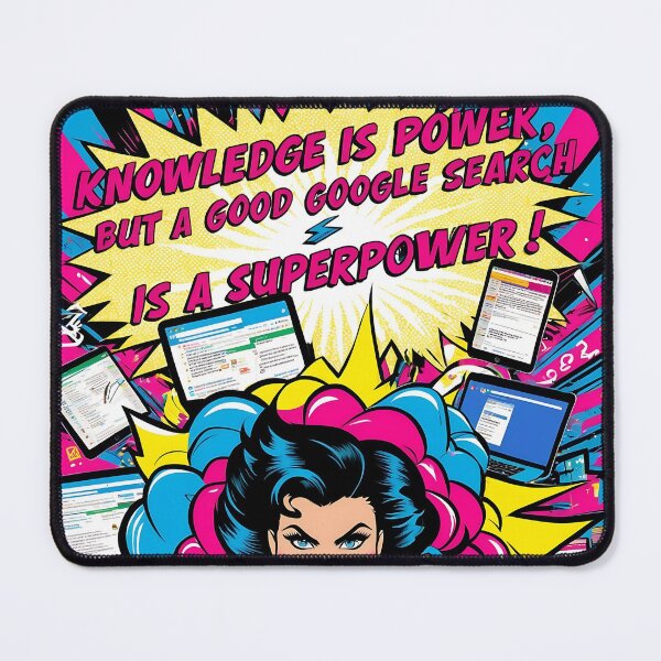 Item preview, Pop Art Poster: Knowledge is Power (Google Search is Superpower) designed and sold by Frame of Mind .
