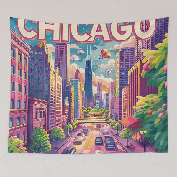 Item preview, Chicago Poster Retro Chicago Art designed and sold by nomiraclehere.