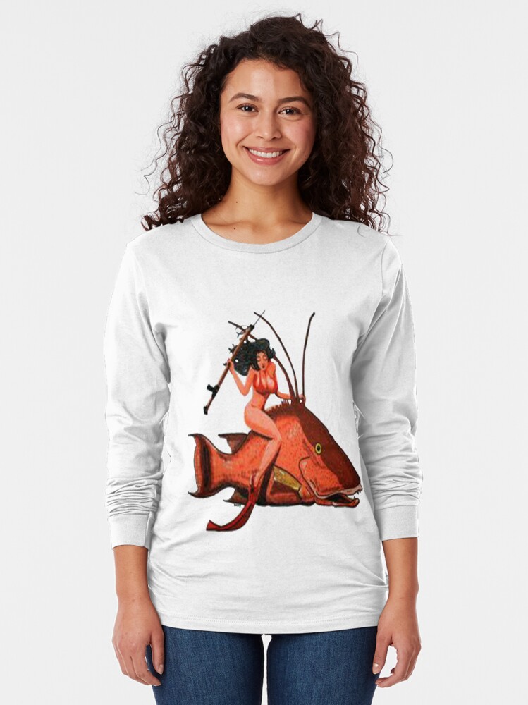 " HOGFISH SPEARFISHING WOMAN" Tshirt by DonnieWright Redbubble