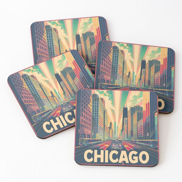 Item preview, Chicago Poster Retro Chicago Art designed and sold by nomiraclehere.