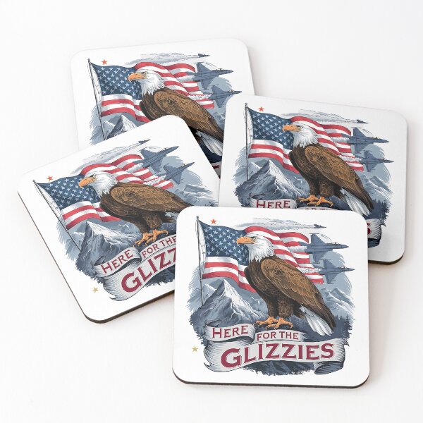 Item preview, Here For The Glizzies Colorful Typographic American Independence Eagle Illustration Design. designed and sold by Raise2Shine.