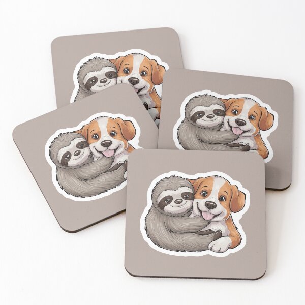 Item preview, Cute Sloth and Dog Friendship for Pug Lover designed and sold by Laugh-Lines.