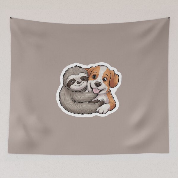 Item preview, Cute Sloth and Dog Friendship for Pug Lover designed and sold by Laugh-Lines.