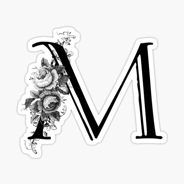 Item preview, Vintage Engraved Floral Monogram Letter M designed and sold by Grafixmom.