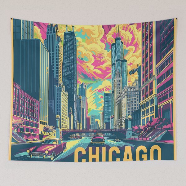 Item preview, Chicago Poster Retro Chicago Art designed and sold by nomiraclehere.