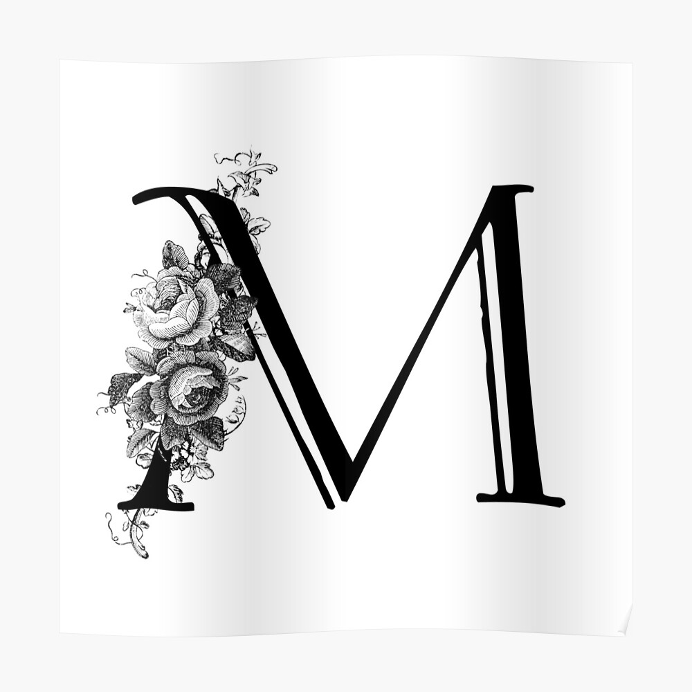 Watercolor Floral Wreath Monogram Letter M iPad Case & Skin for Sale by  Grafixmom