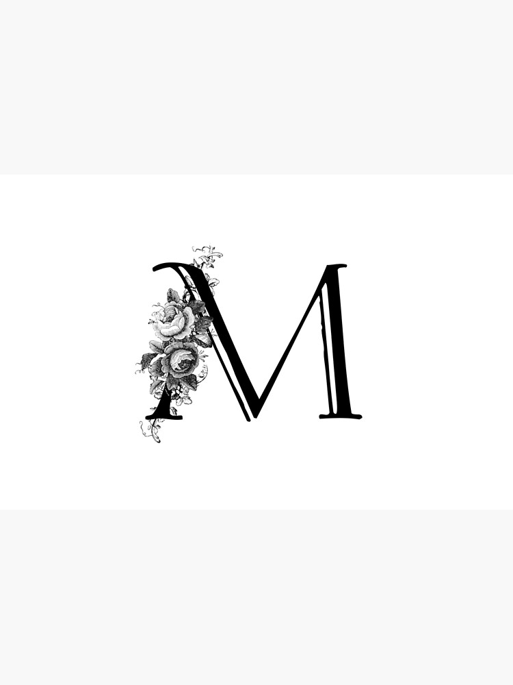 Vintage Engraved Floral Monogram Letter M by Grafixmom