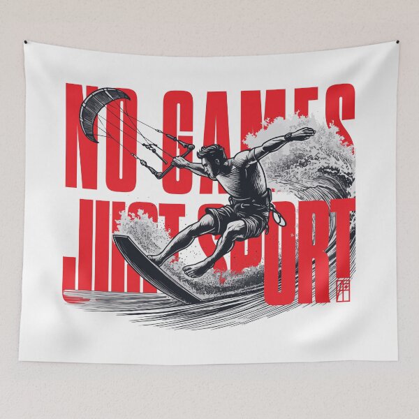 Item preview, NO GAMES JUST SPORT - Kitesurfing - Kitesurfer - MEN - 1 designed and sold by ArtProjectShop.