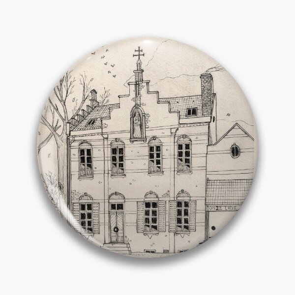 Item preview, Klooster Meer Belgium Architecture Pen and Ink Illustration designed and sold by Wall-Art-Sketch.