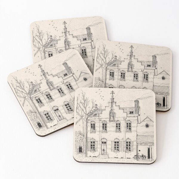Item preview, Klooster Meer Belgium Architecture Pen and Ink Illustration designed and sold by Wall-Art-Sketch.