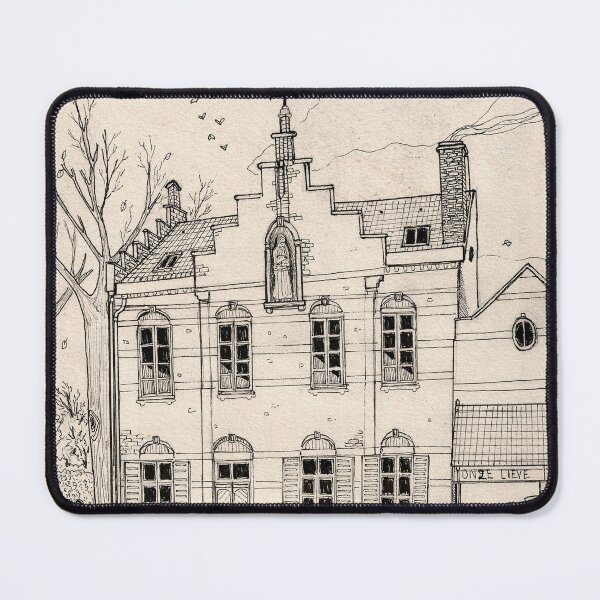 Item preview, Klooster Meer Belgium Architecture Pen and Ink Illustration designed and sold by Wall-Art-Sketch.