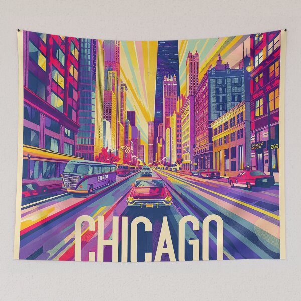 Item preview, Chicago Poster Retro Chicago Art designed and sold by nomiraclehere.