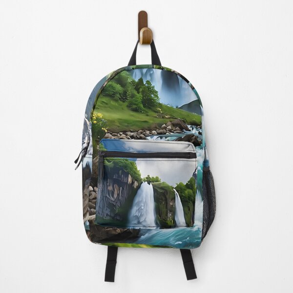 Item preview, Waterfall in a beautiful landscape. designed and sold by PixelParadies.