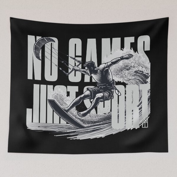 Item preview, NO GAMES JUST SPORT - Kitesurfing - Kitesurfer - MEN - 2 designed and sold by ArtProjectShop.