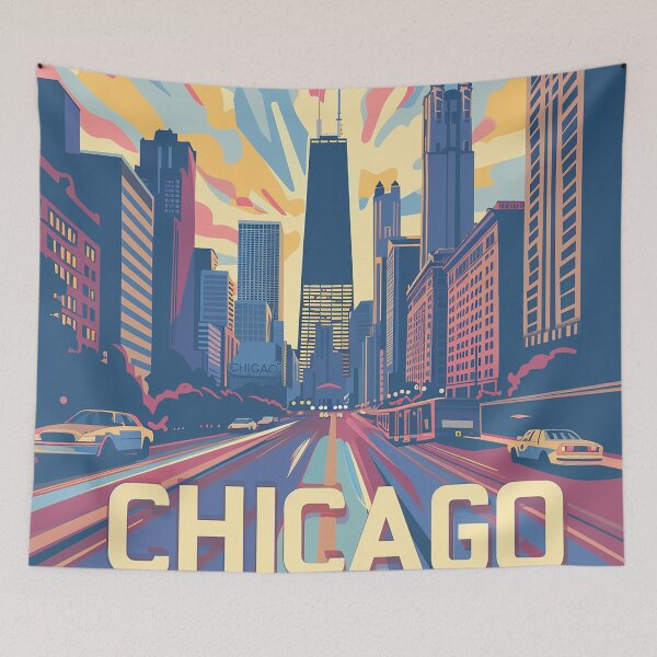 Item preview, Chicago Poster Retro Chicago Art designed and sold by nomiraclehere.