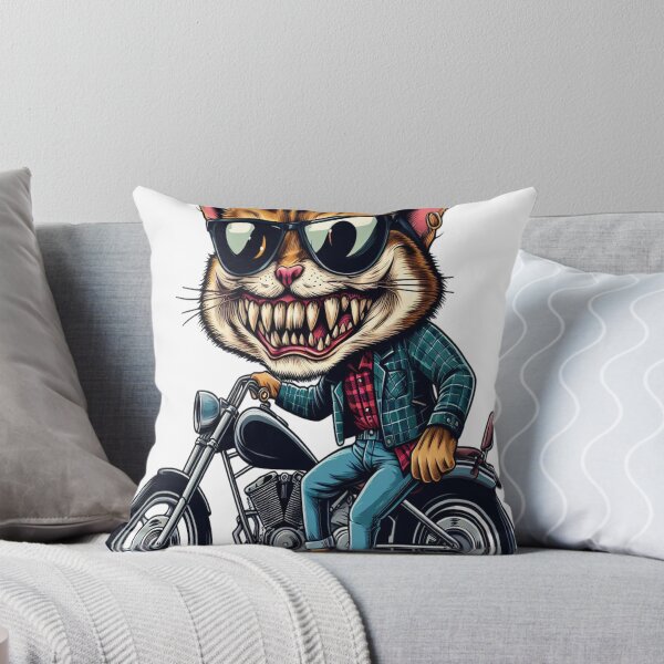 Item preview, cat Riding Motorcycle  Vintage Subversive Cartoon designed and sold by kustomart.