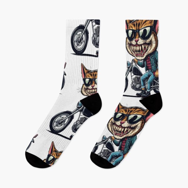 Item preview, cat Riding Motorcycle  Vintage Subversive Cartoon designed and sold by kustomart.