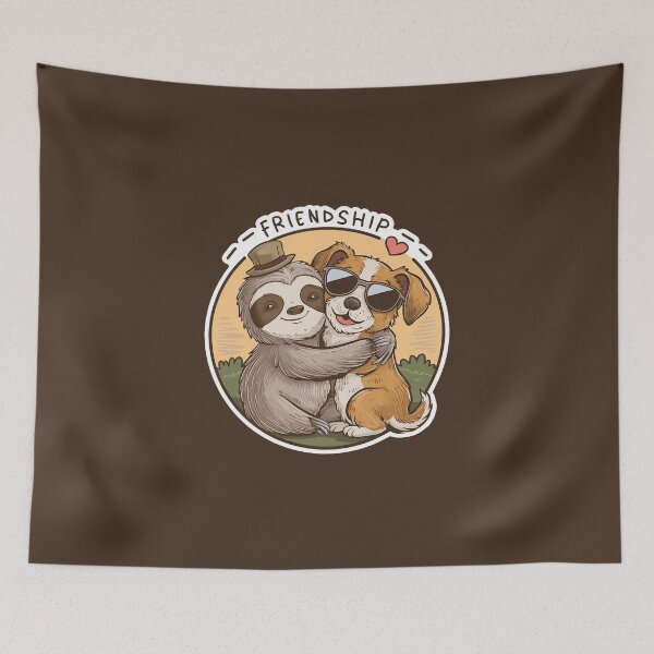 Item preview, Cute Sloth and Dog Friendship for Pug Lover designed and sold by Laugh-Lines.