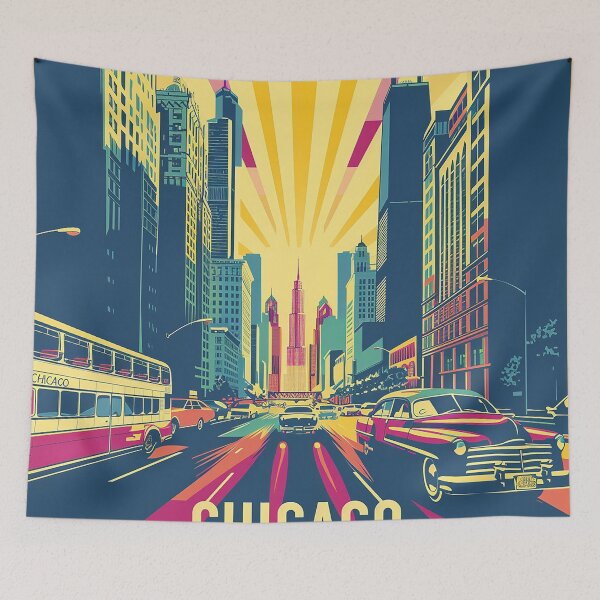 Item preview, Chicago Poster Retro Chicago Art designed and sold by nomiraclehere.